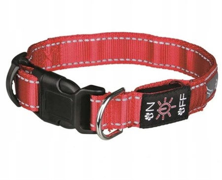 Hundhalsband Blinkande eller fast ljus Röd stl M-L (40-50 cm/25 mm)