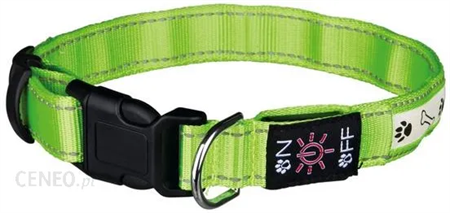 Hundhalsband Blinkande eller fast ljus Grön stl L-XL (50-60 cm/25 mm)